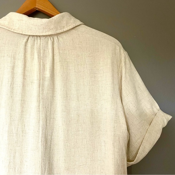 Topshop Linen Blend Button Up Romper In Ivory Size 2 NWT - Picture 12 of 13
